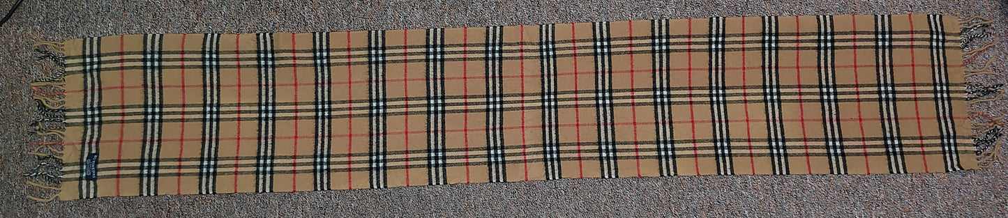 Burberry Scarf Cashmere Nova Check Beige London Made In England