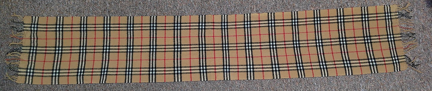 Burberry Scarf Cashmere Nova Check Beige London Made In England