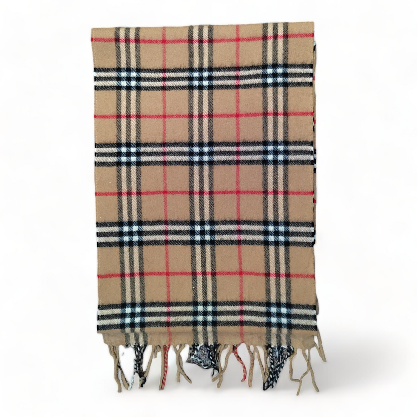 Burberry Scarf Cashmere Nova Check Beige London Made In England