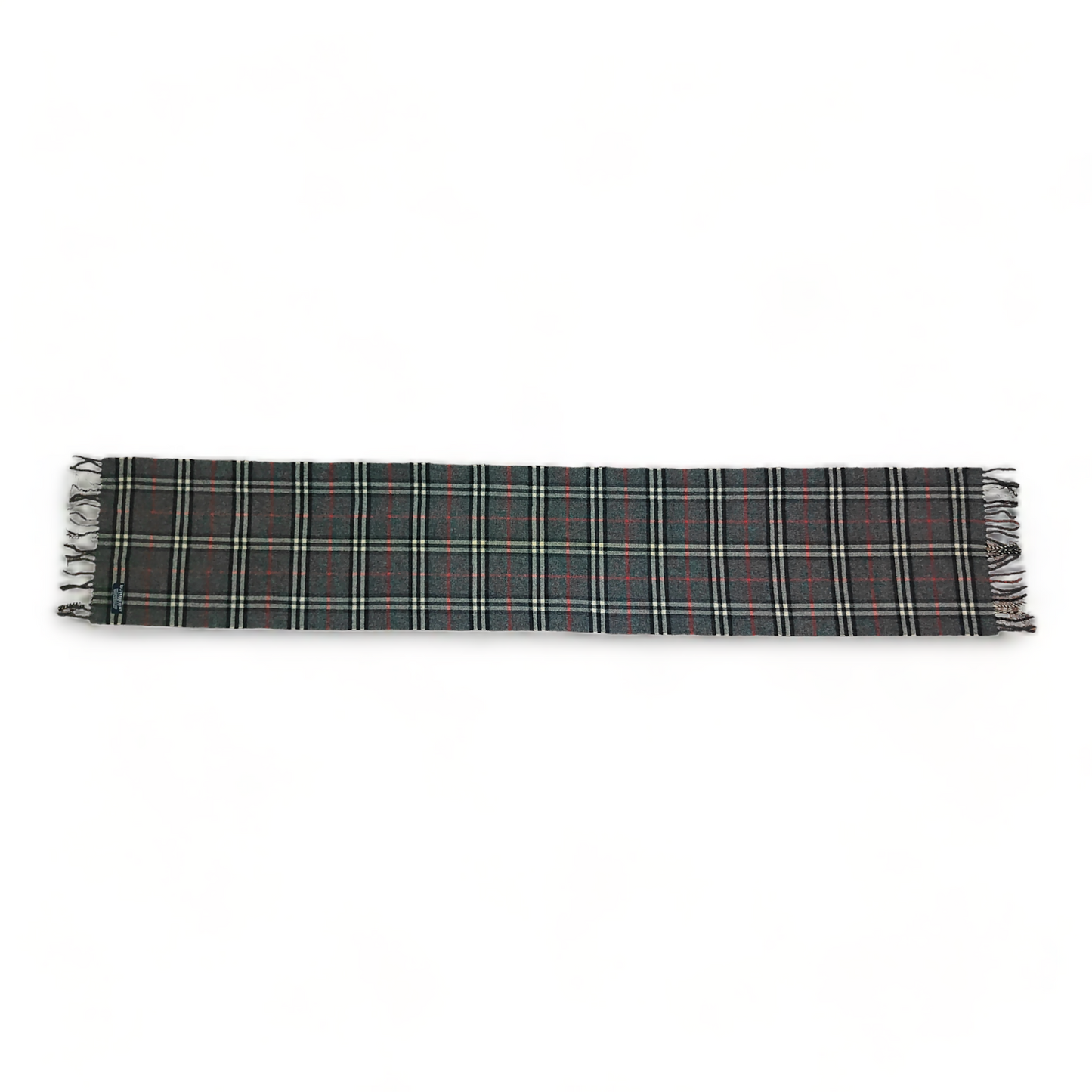 Burberry Scarf Lambswool Nova Check Grey London Made In England