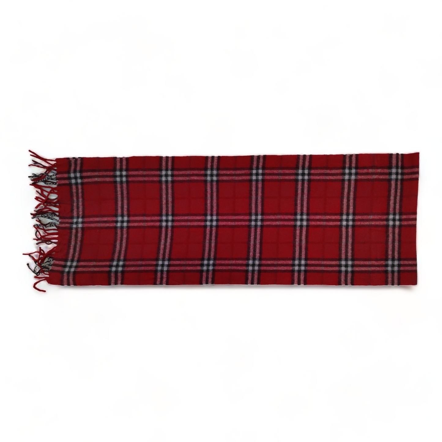 Burberry Scarf Cashmere Nova Check Red London Made In England