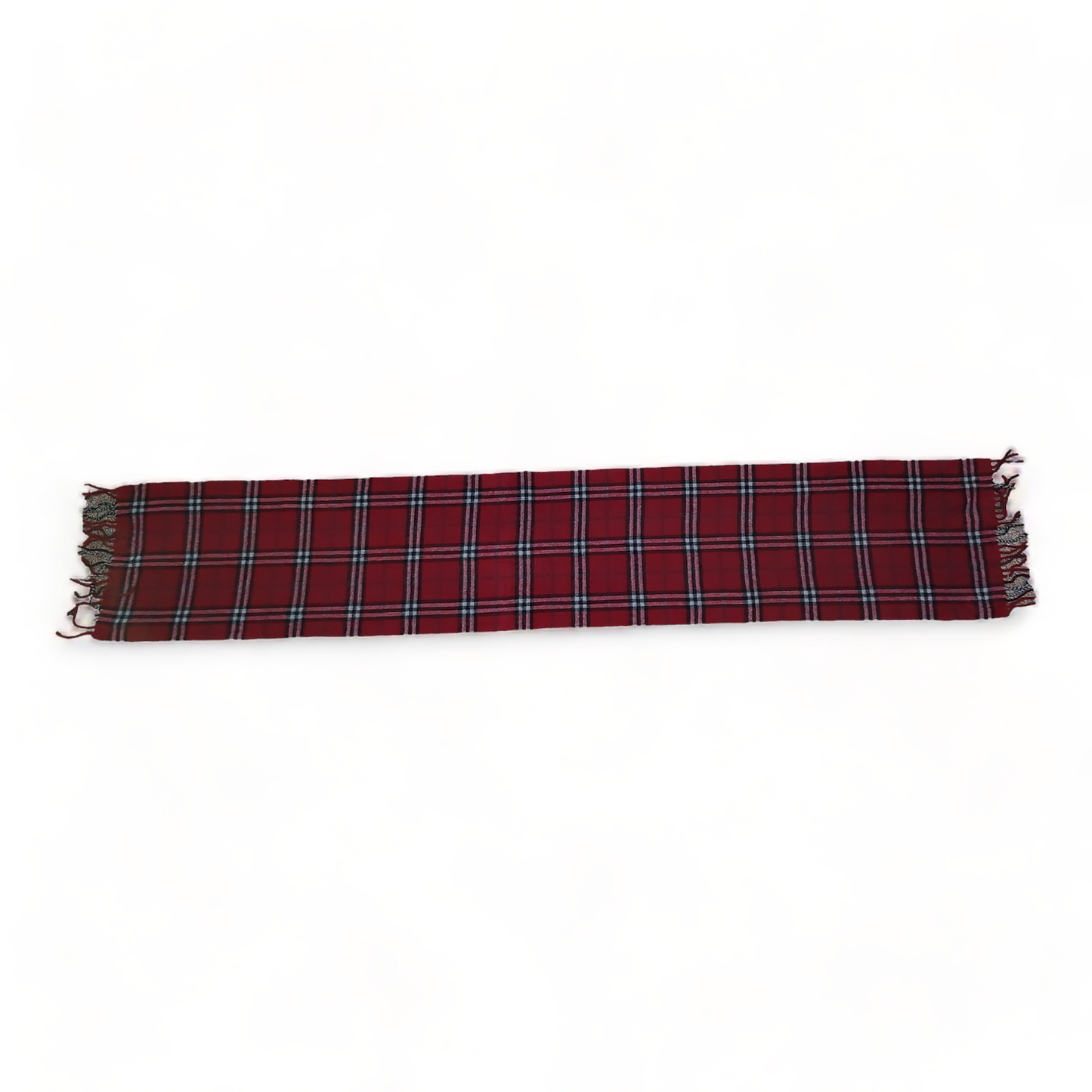 Burberry Scarf Cashmere Nova Check Red London Made In England