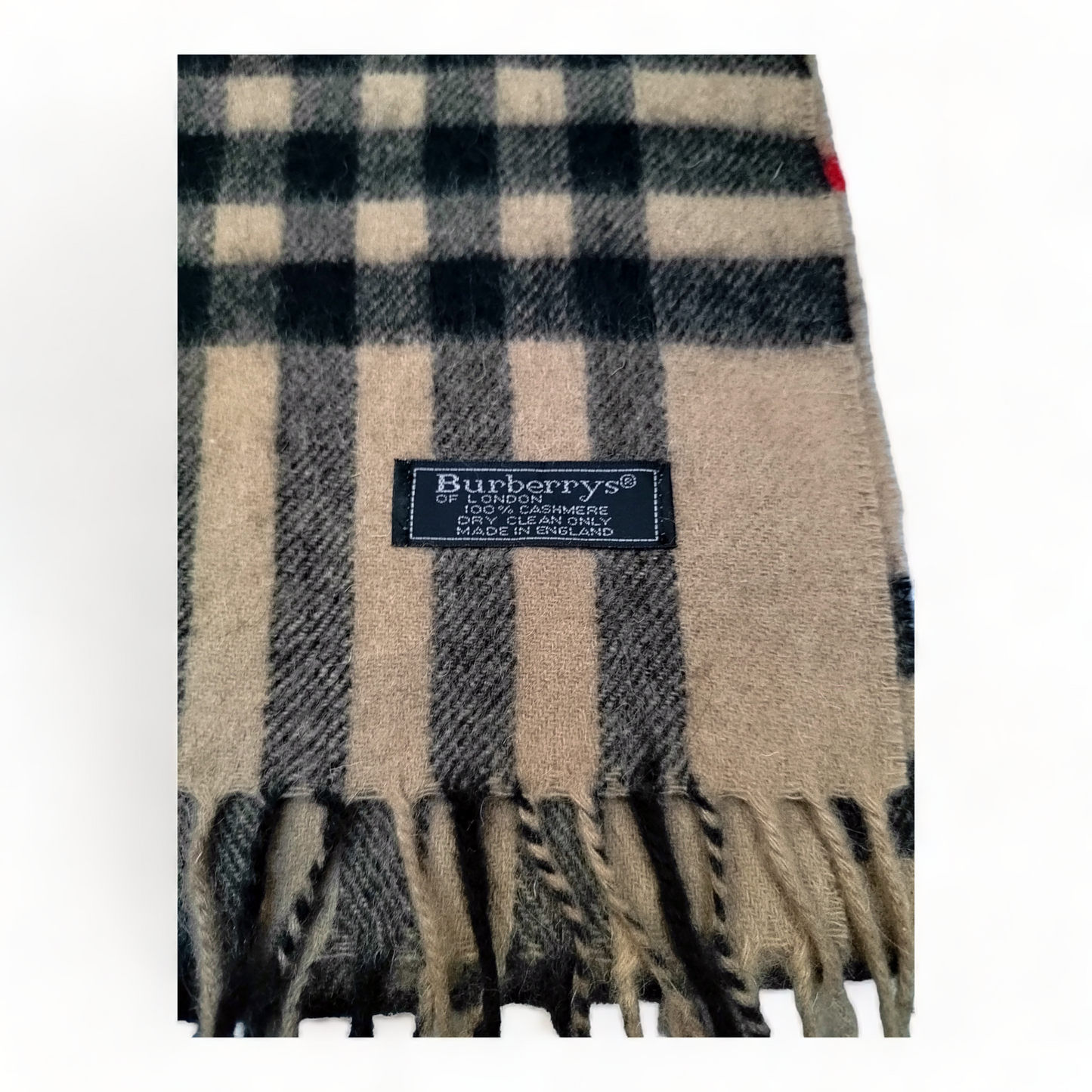 Burberry Scarf Cashmere Nova Check Beige London Made In England