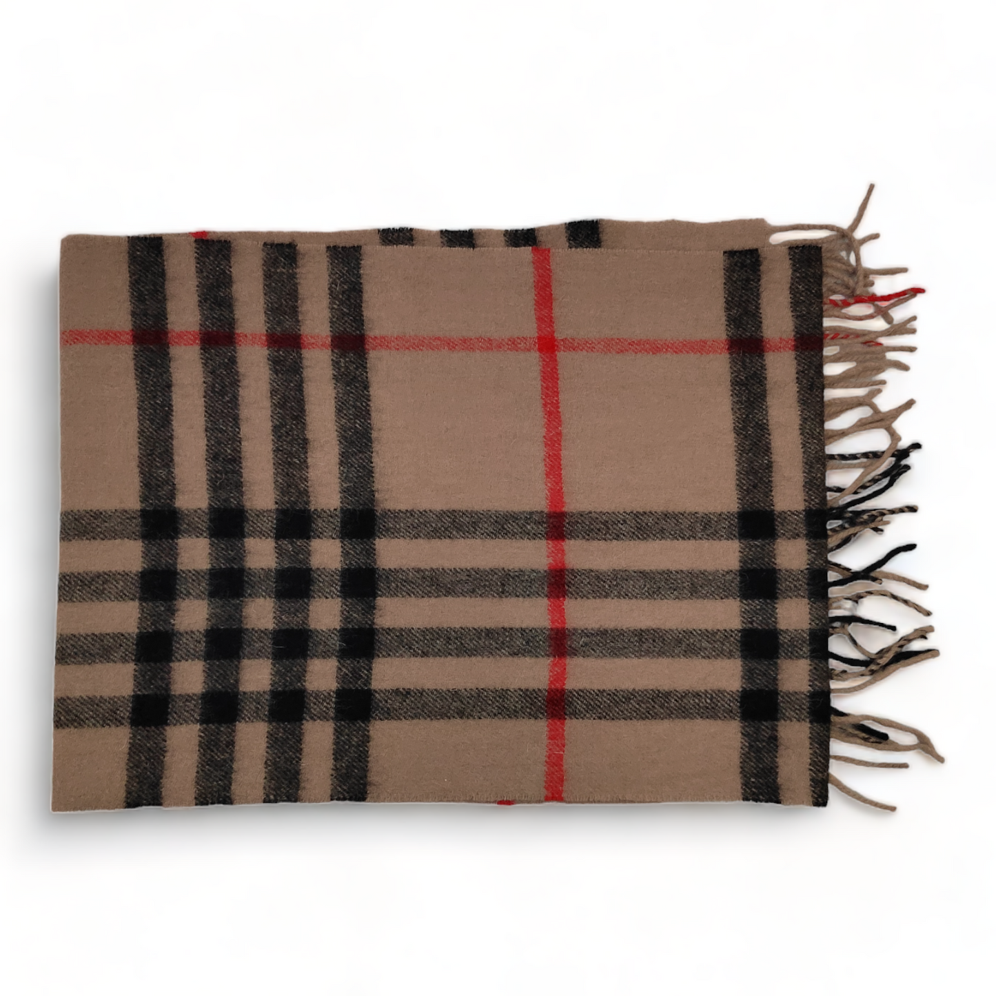 Burberry Scarf Cashmere Nova Check Beige London Made In England