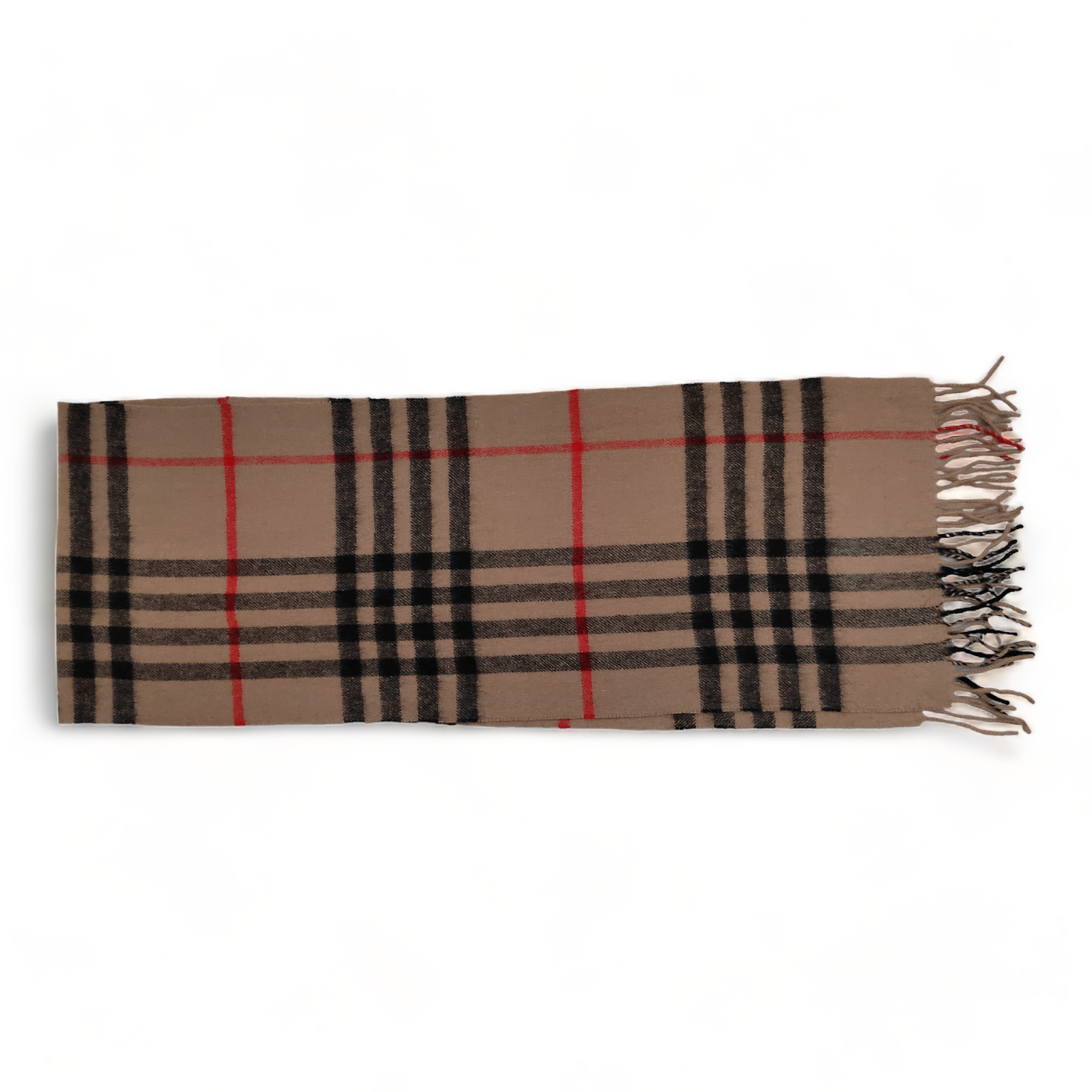 Burberry Scarf Cashmere Nova Check Beige London Made In England