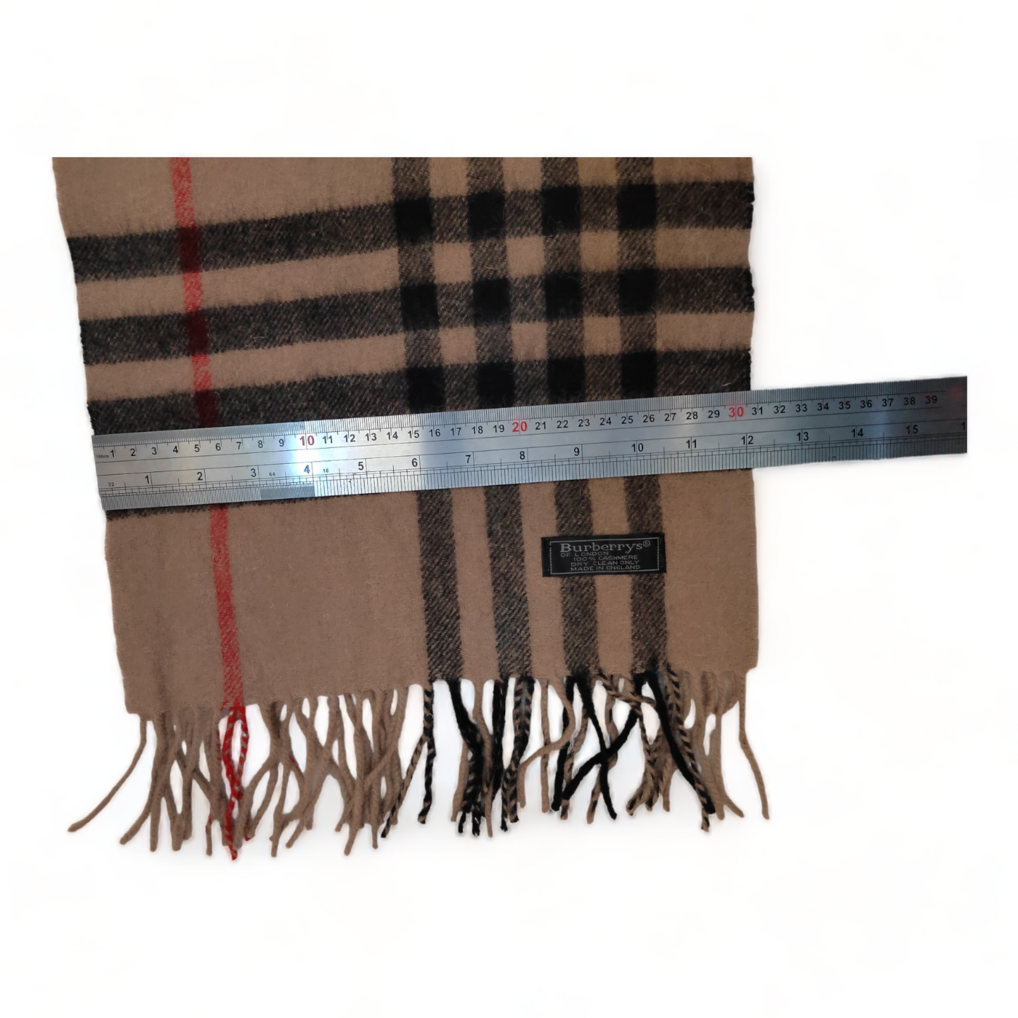 Burberry Scarf Cashmere Nova Check Beige London Made In England