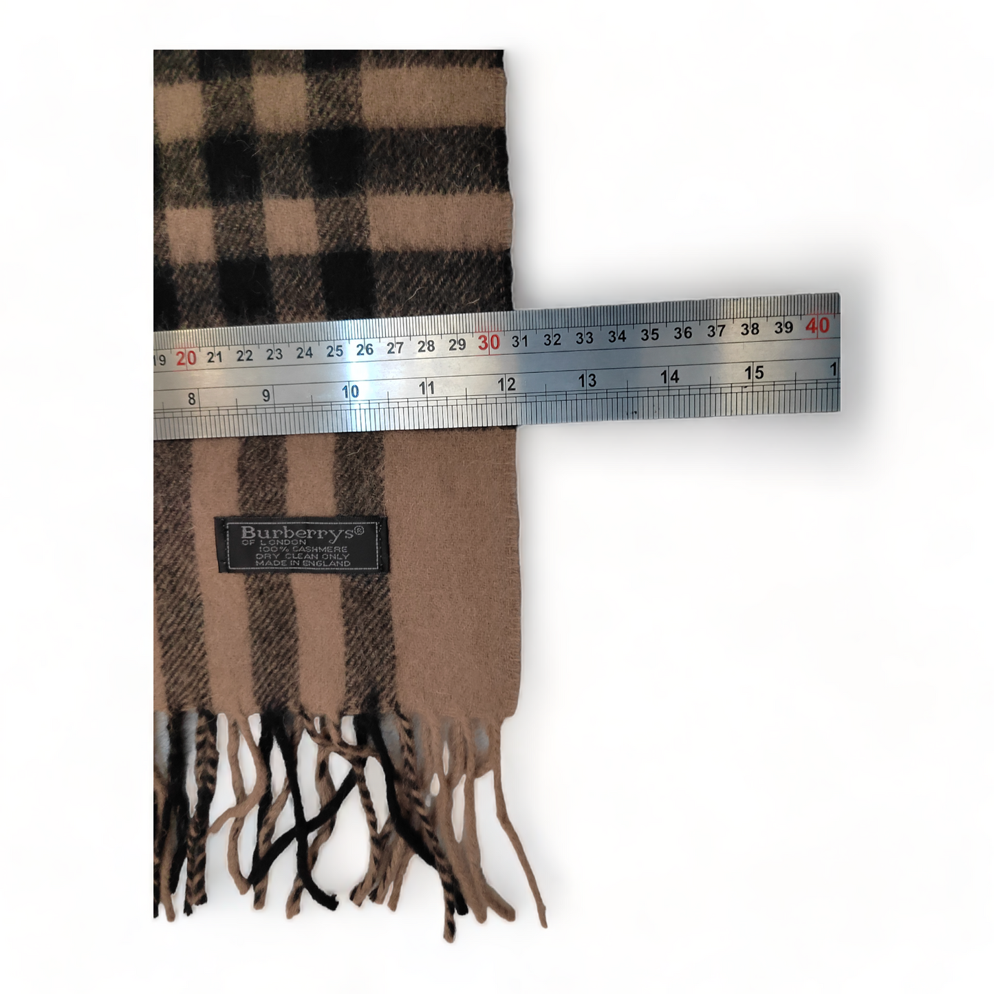 Burberry Scarf Cashmere Nova Check Beige London Made In England