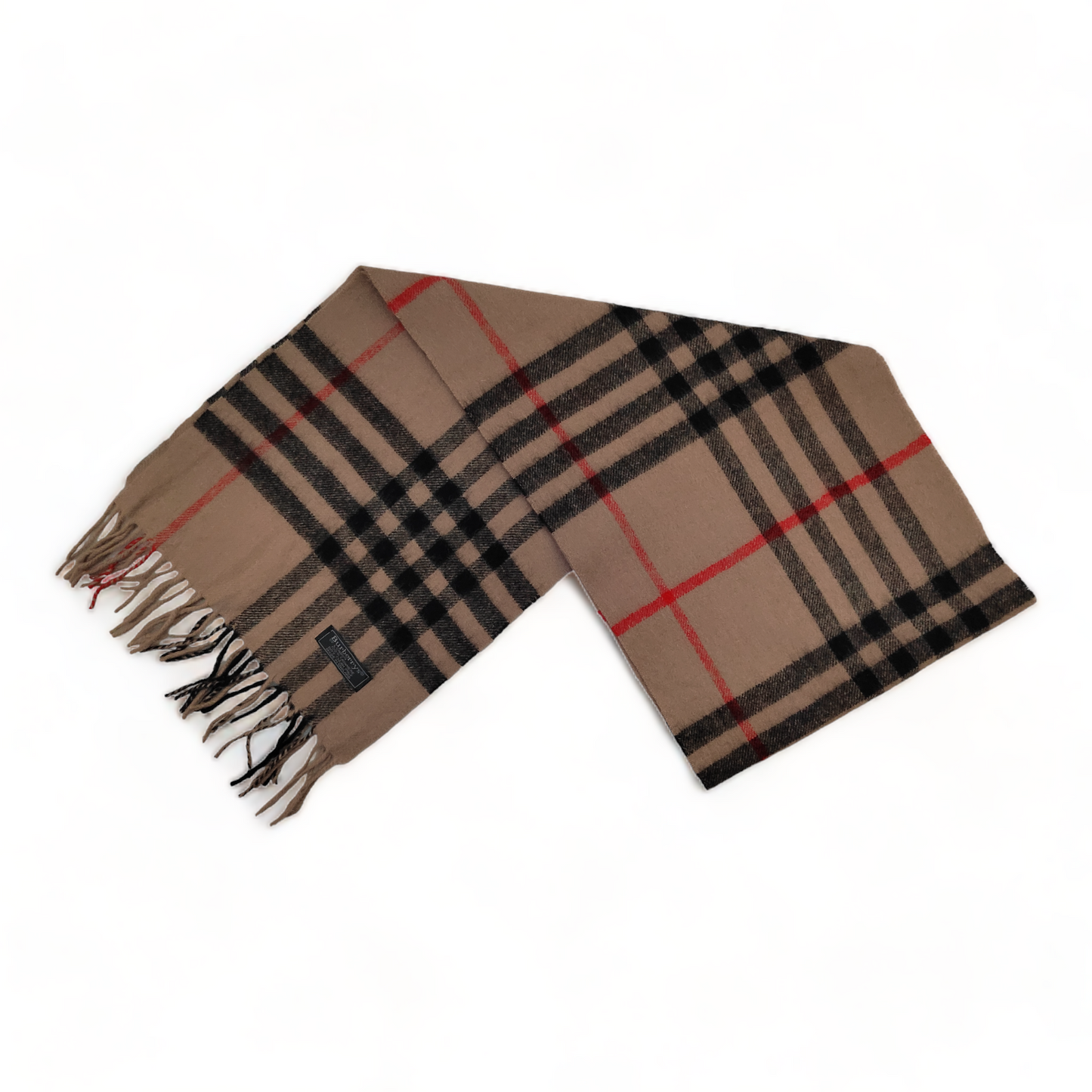 Burberry Scarf Cashmere Nova Check Beige London Made In England