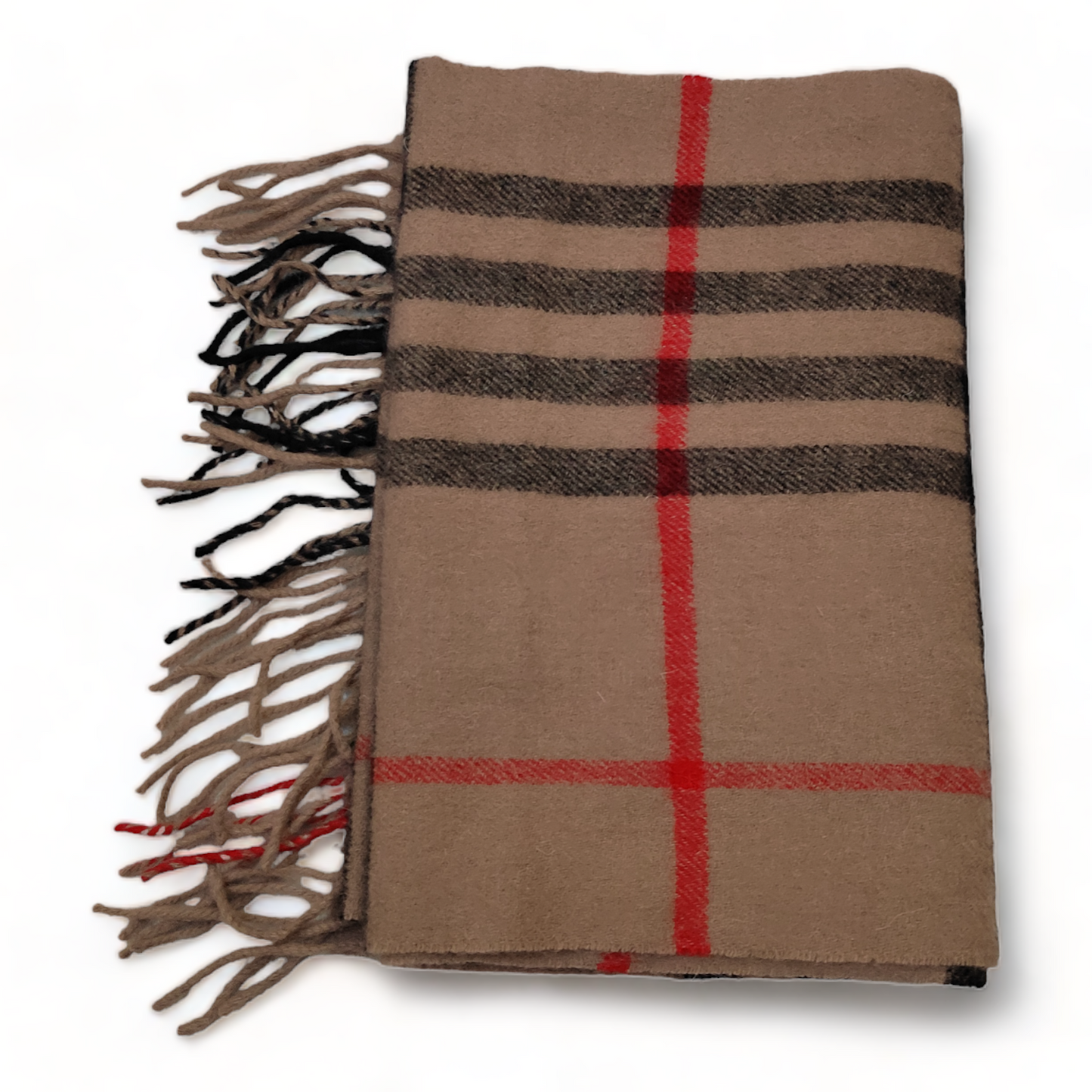 Burberry Scarf Cashmere Nova Check Beige London Made In England