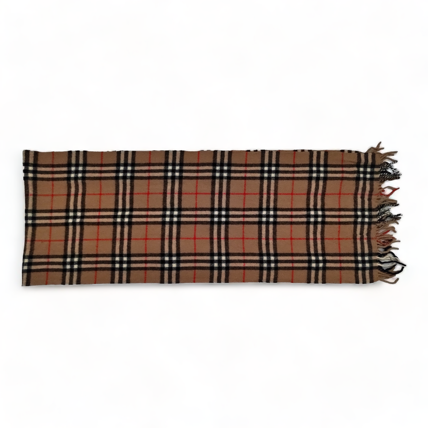 Burberry Scarf Lambswool Nova Check Beige London Made In England