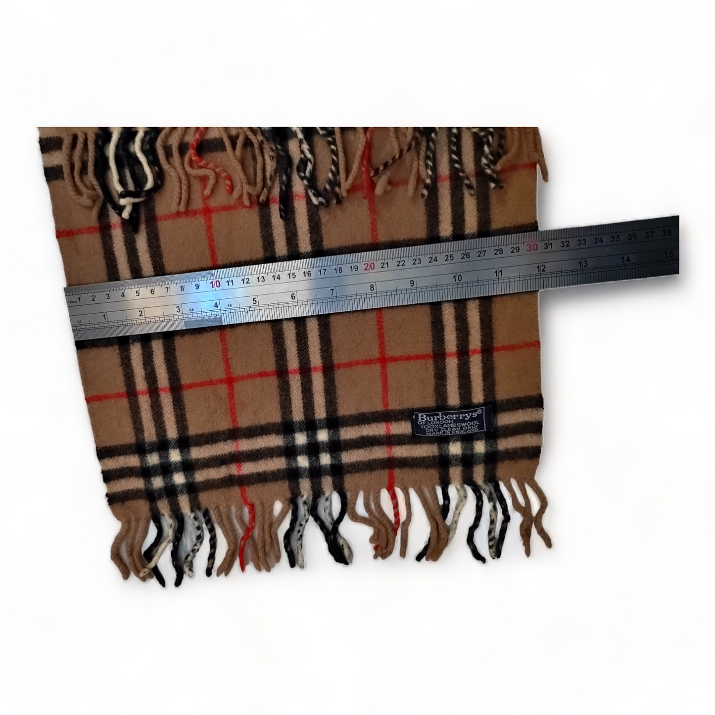 Burberry Scarf Lambswool Nova Check Beige London Made In England