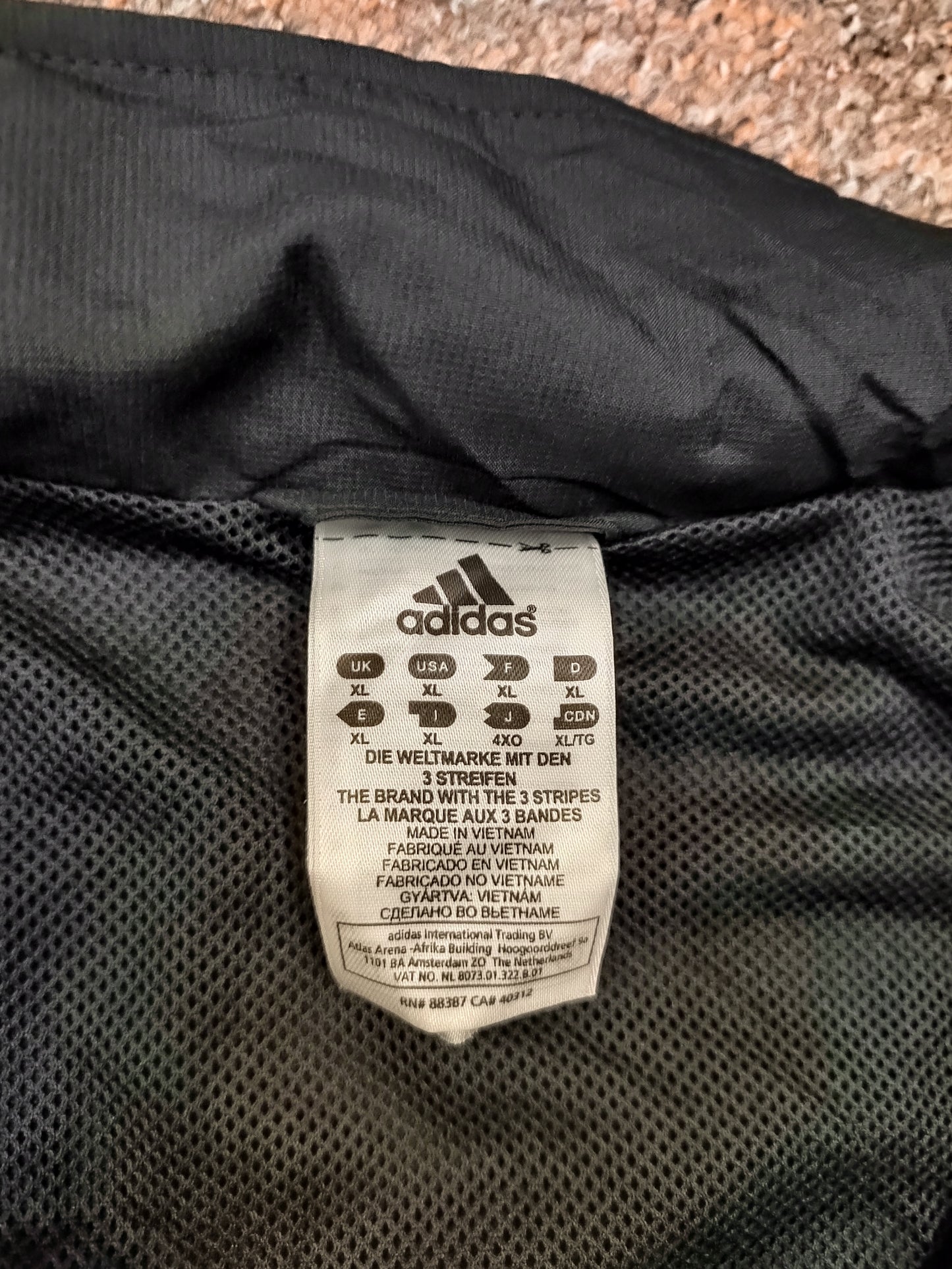 Adidas Jacket Mens XL Black Zip Up
