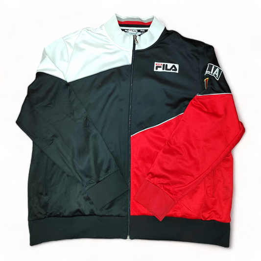 Fila Track Jacket Mens XXL Black and Red ITALIA