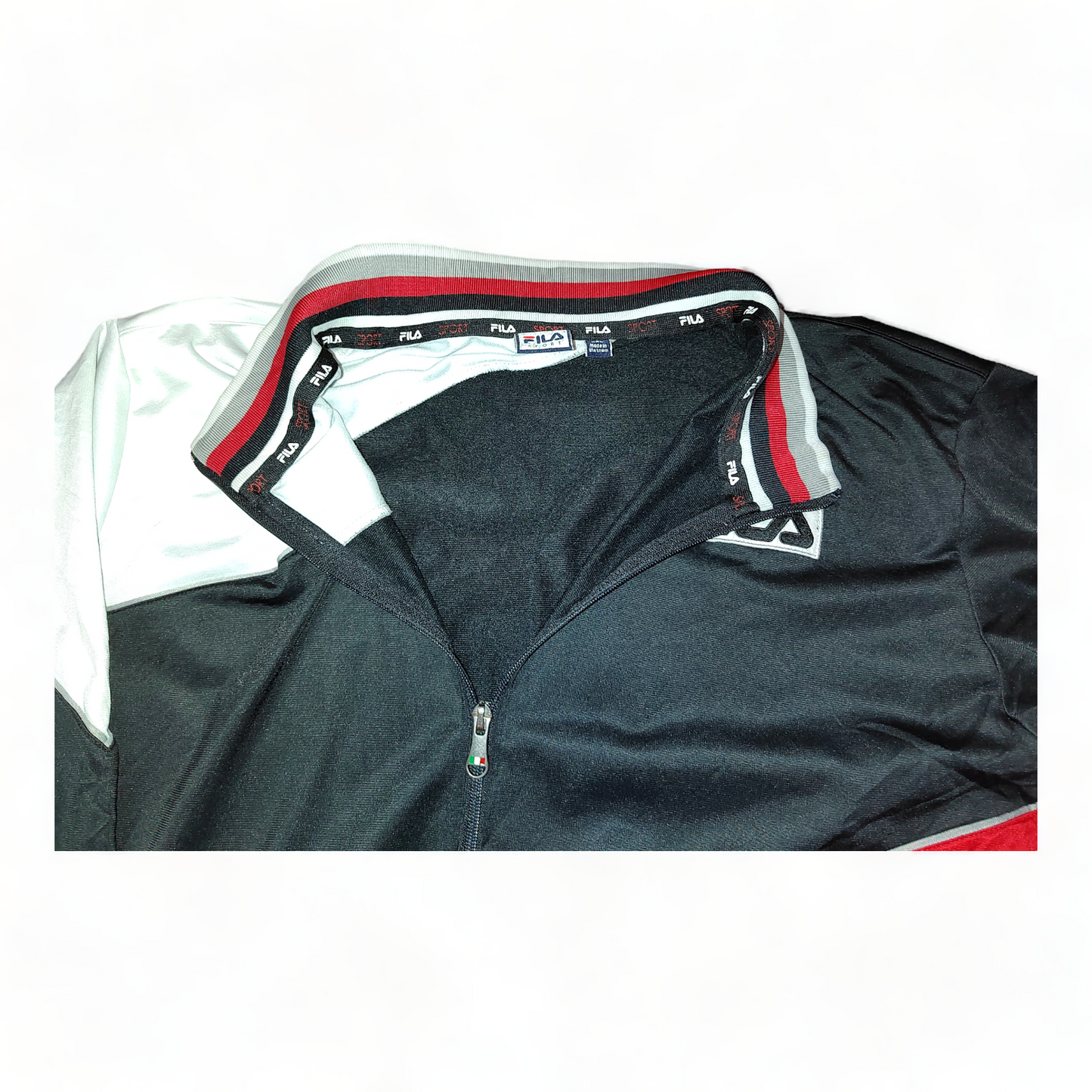 Fila Track Jacket Mens XXL Black and Red ITALIA