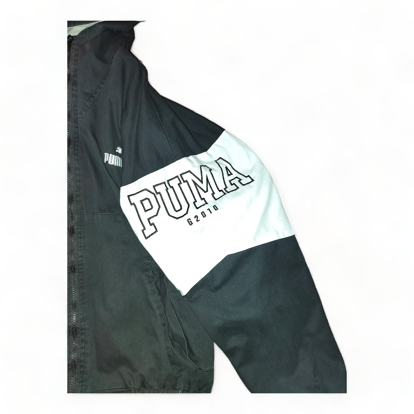 Puma Jumper Mens Large Black Zip Up - Damaged