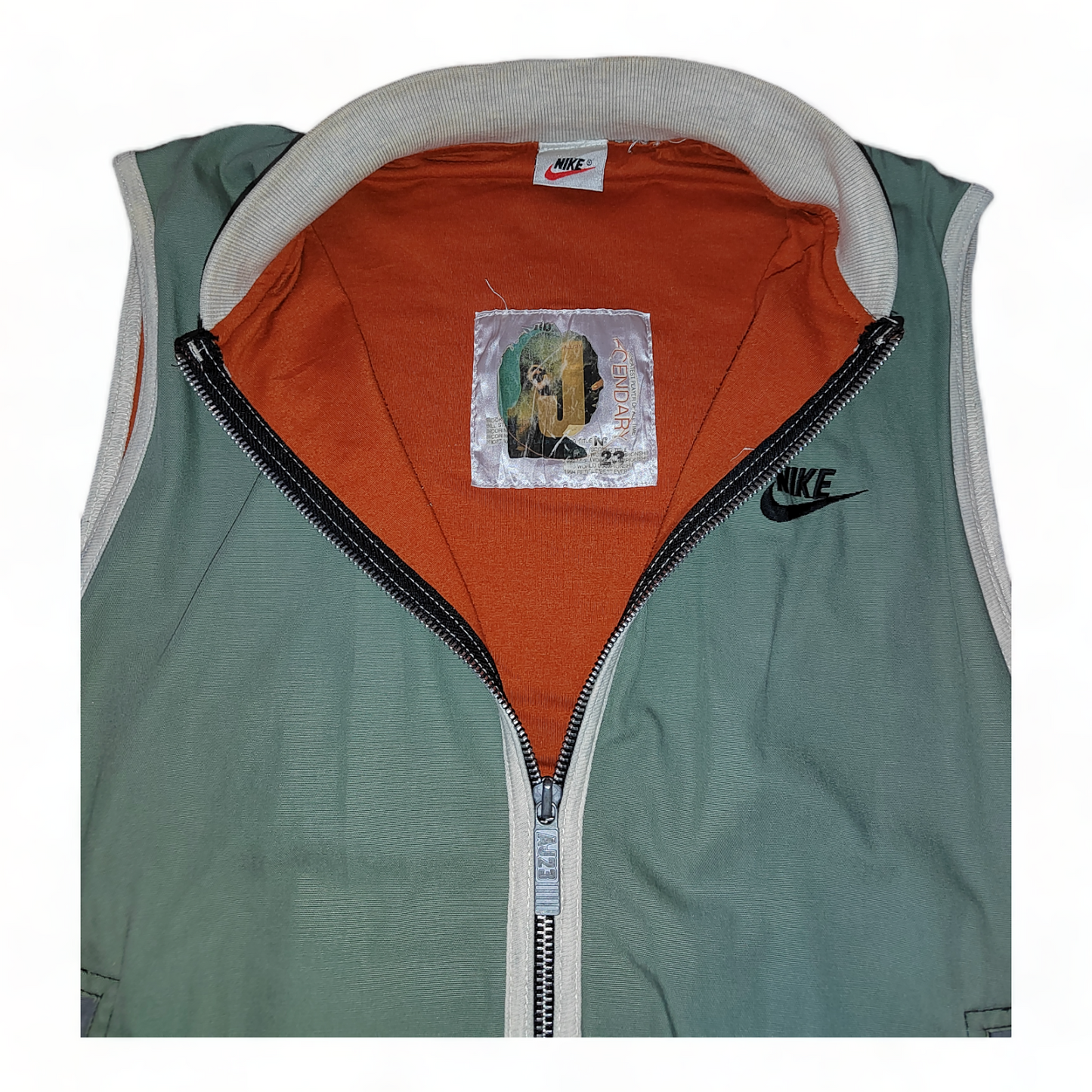 Vintage Nike Mens Small Air Jordan 23 Bodywarmer Gilet Green Zip Up – 90’s Vintage