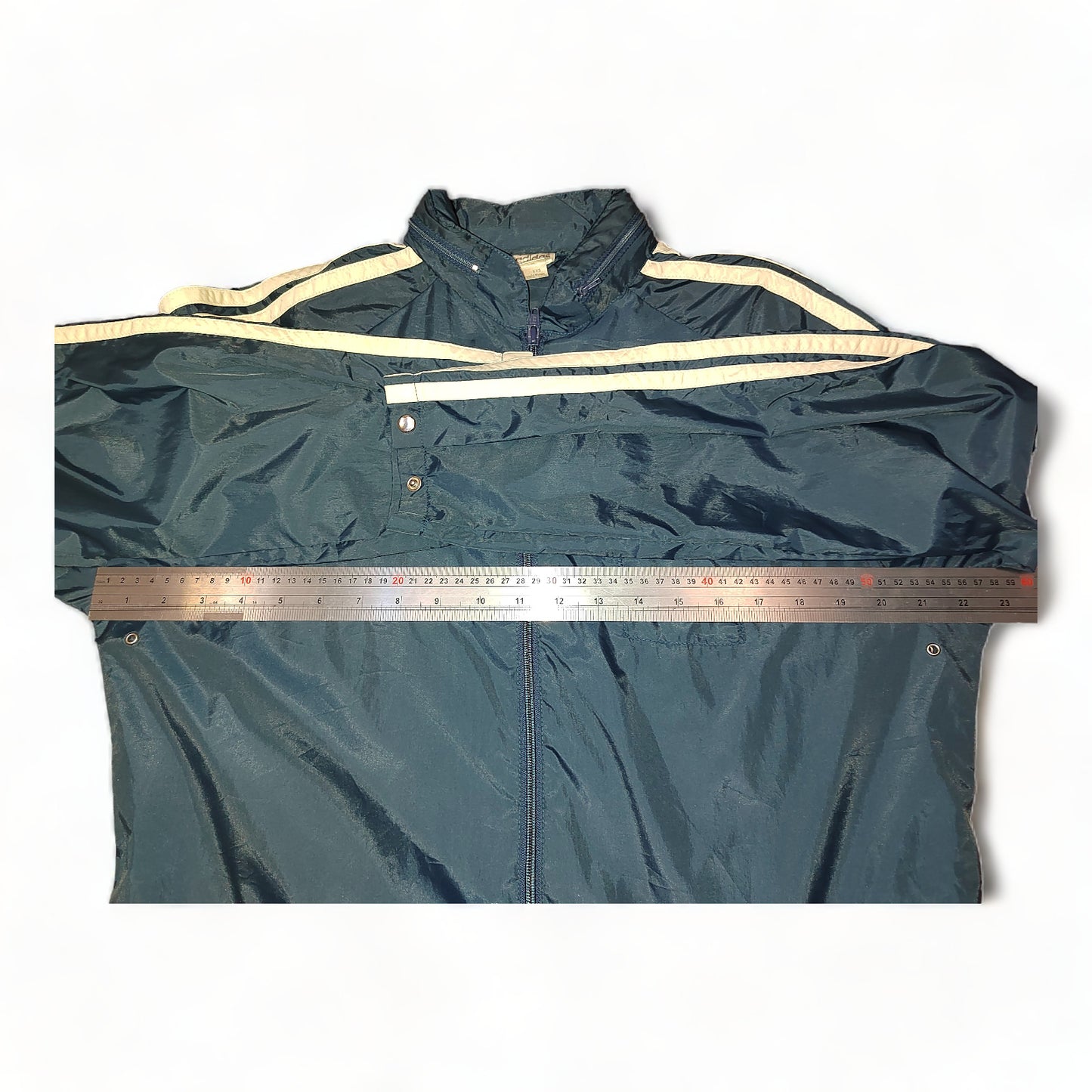 Adidas Waterproof Mens Medium Navy Blue Long Jacket Vintage