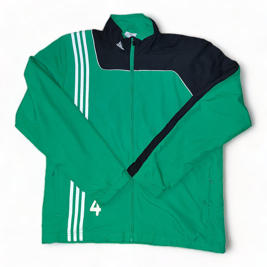 Adidas Windbreaker Coat Mens Large Green Zip Up