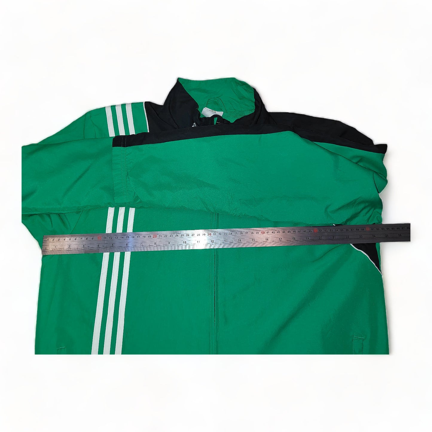 Adidas Windbreaker Coat Mens Large Green Zip Up