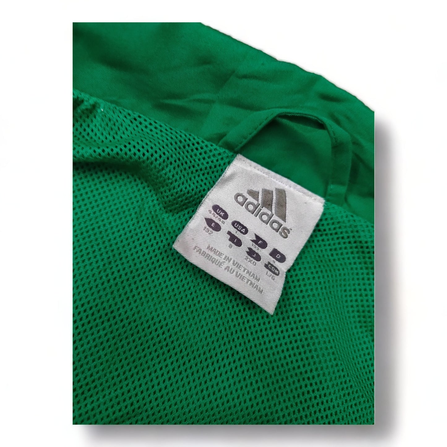 Adidas Windbreaker Coat Mens Large Green Zip Up