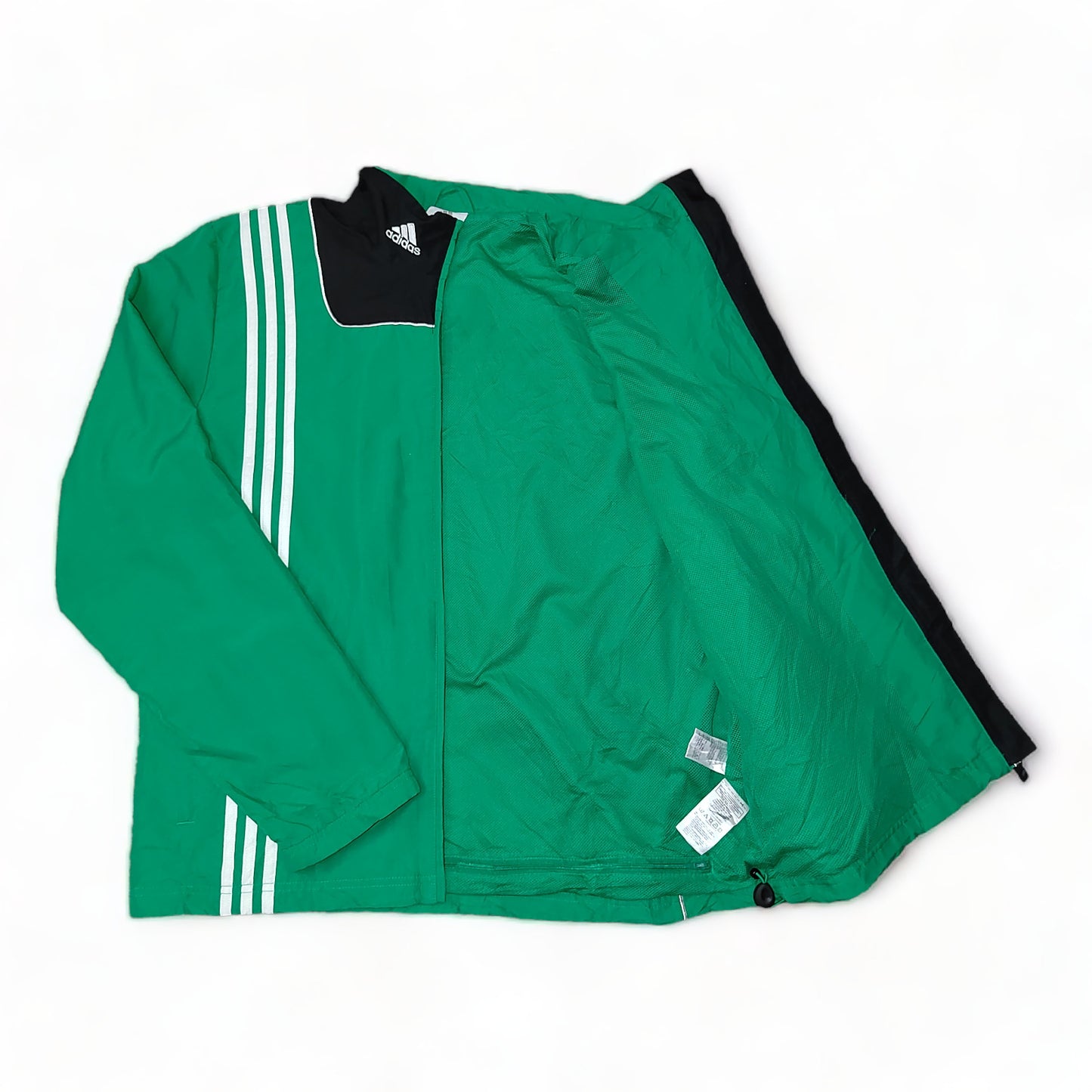 Adidas Windbreaker Coat Mens Large Green Zip Up