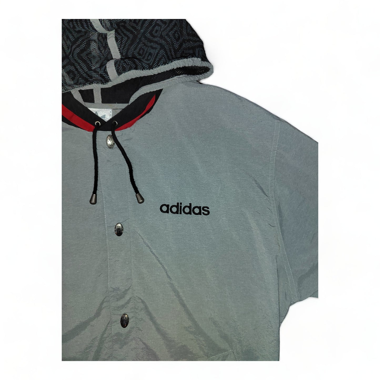 Adidas Wasit Jacket Jersy Mens Extra Large Grey Button Up Hooded