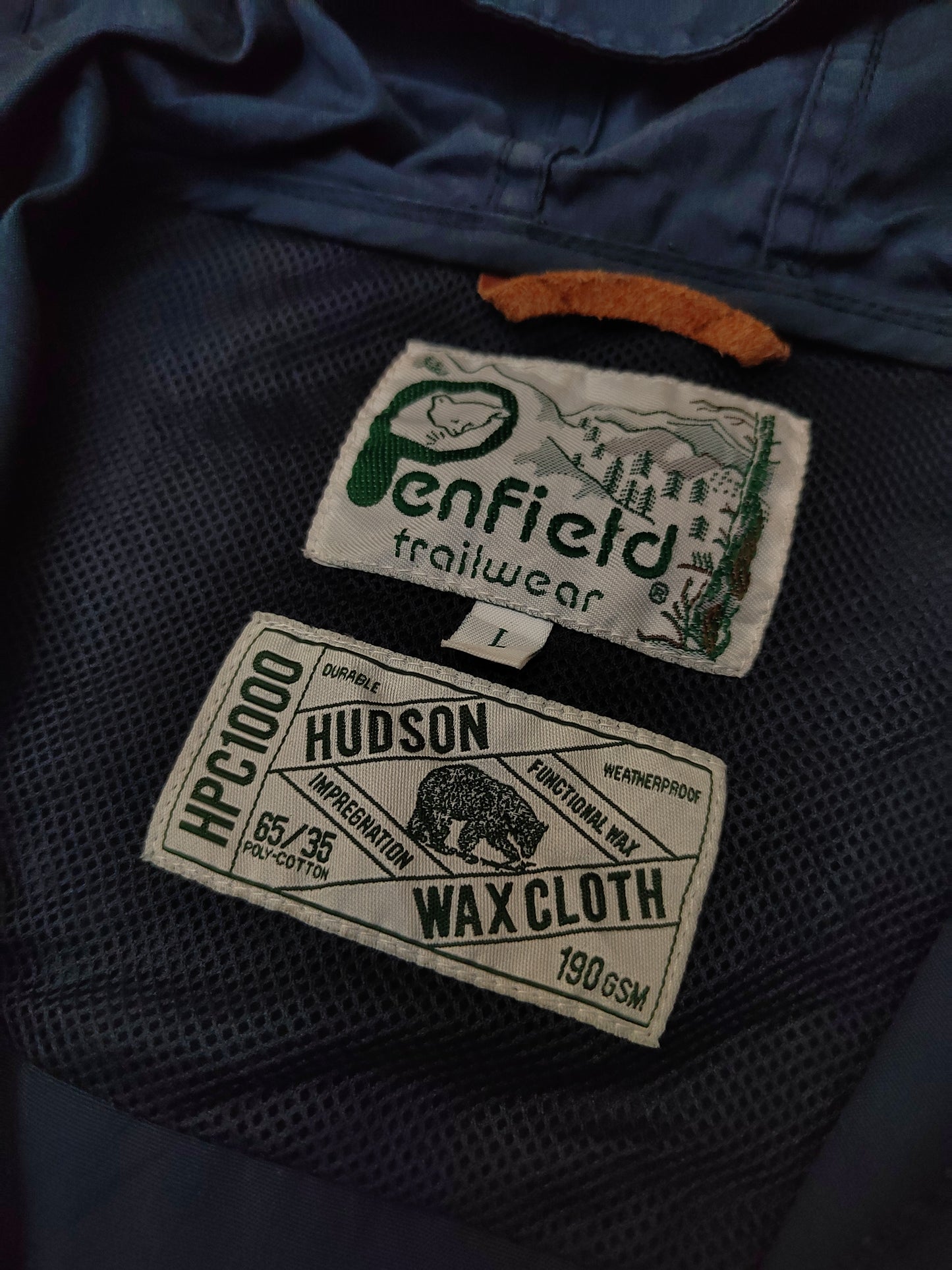 Penfield Jacket Mens Blue Large Wax Cloth Trail Wear