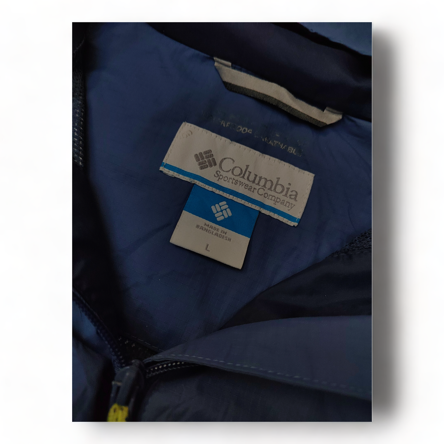 Columbia Jacket Mens Large Blue Waterproof Zip Up