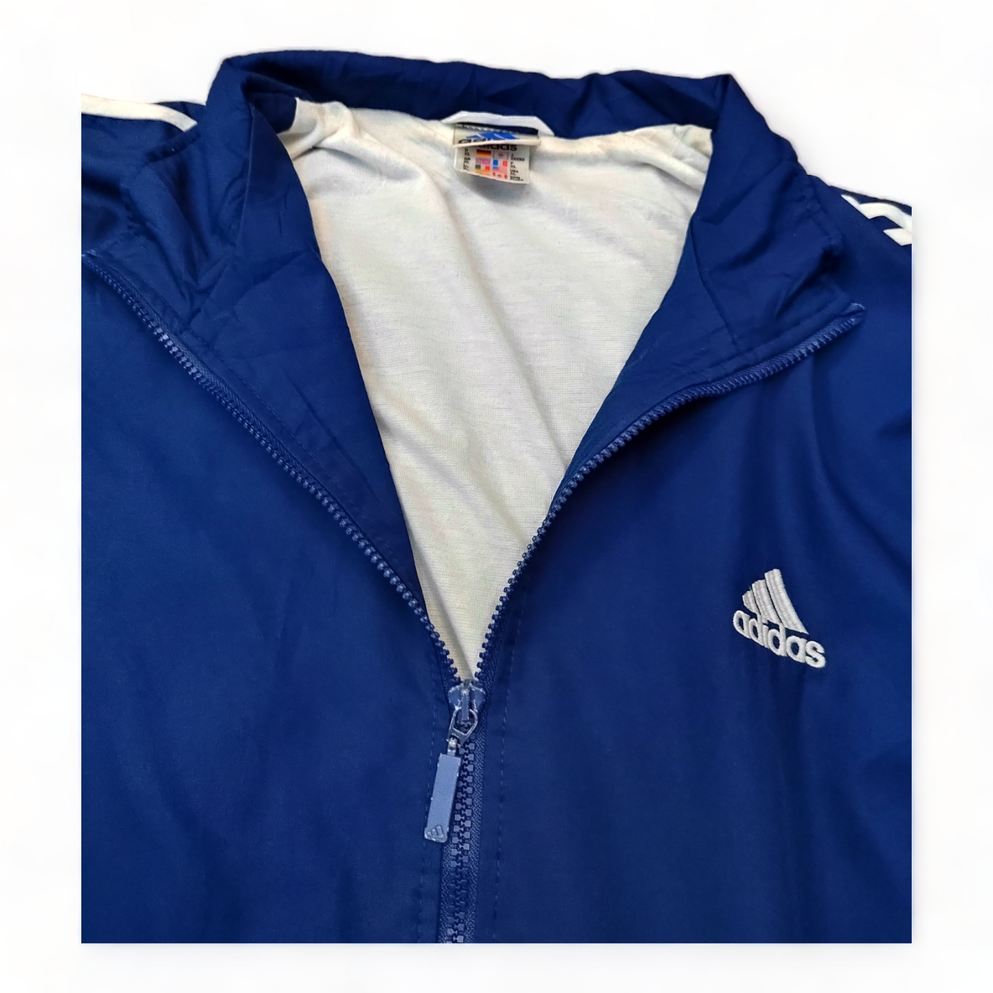 Adidas Windbreaker Mens XL Blue Zip Up Track Top