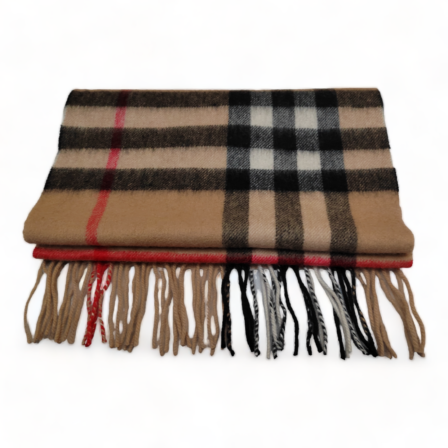 Burberry Scarf Cashmere Nova Check Beige London Made In Scotland