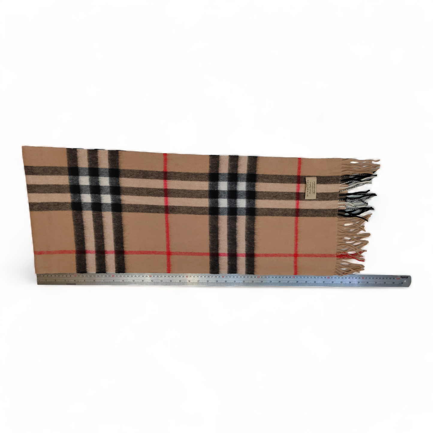 Burberry Scarf Cashmere Nova Check Beige London Made In Scotland