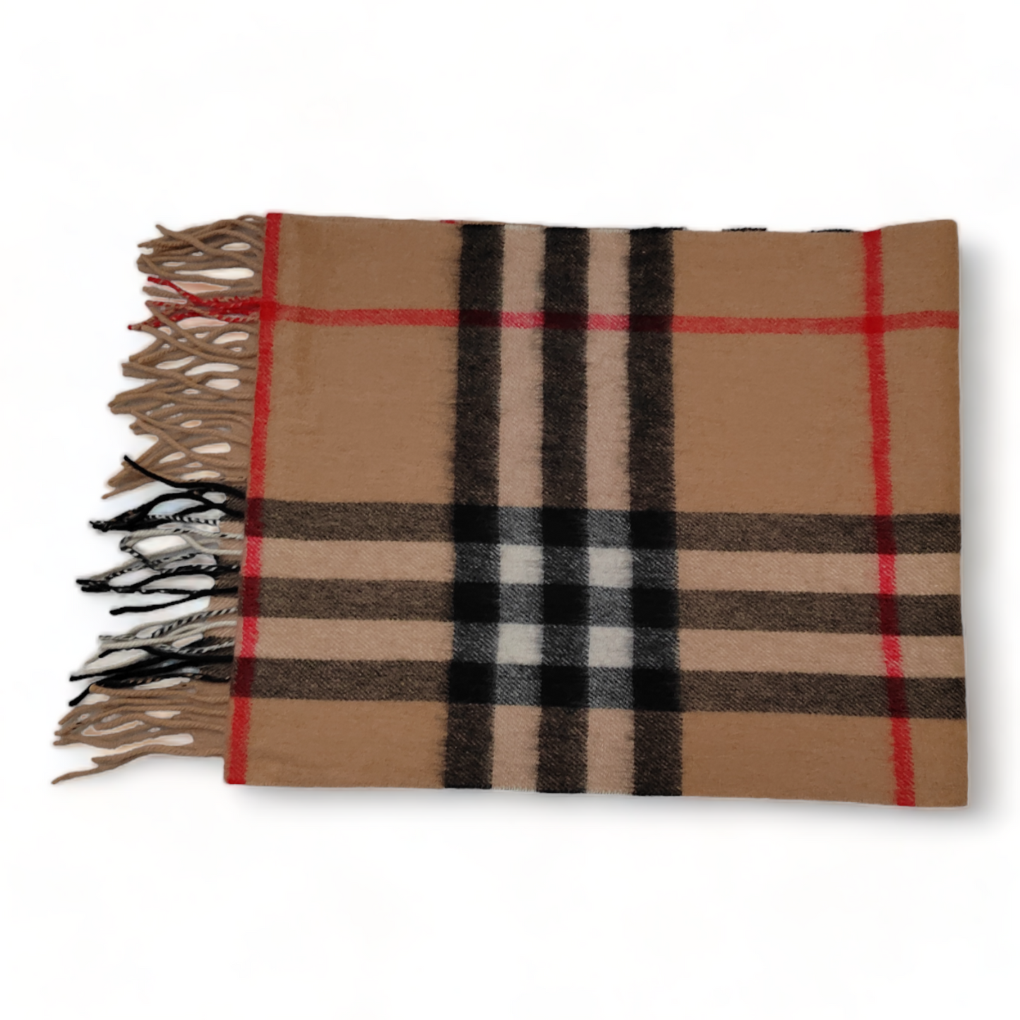 Burberry Scarf Cashmere Nova Check Beige London Made In Scotland