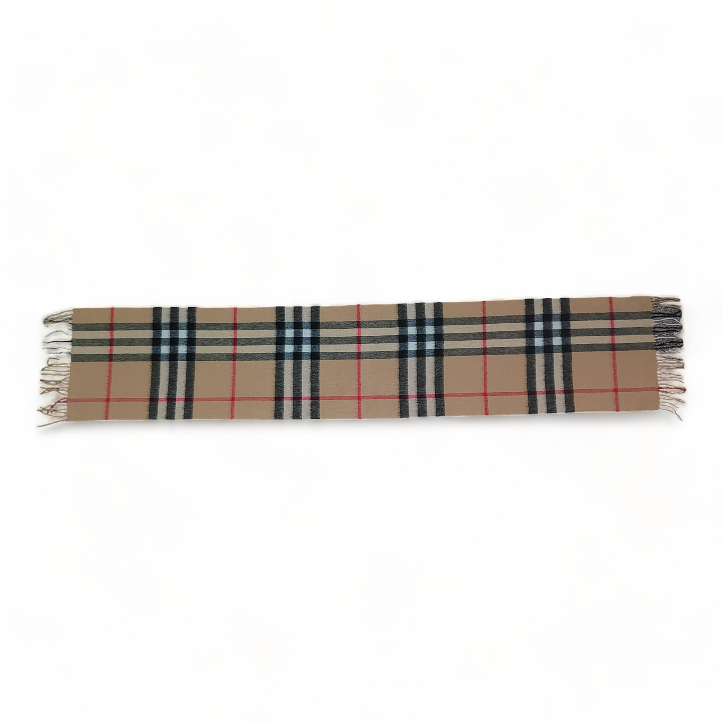 Burberry Scarf Cashmere Nova Check Beige London Made In Scotland