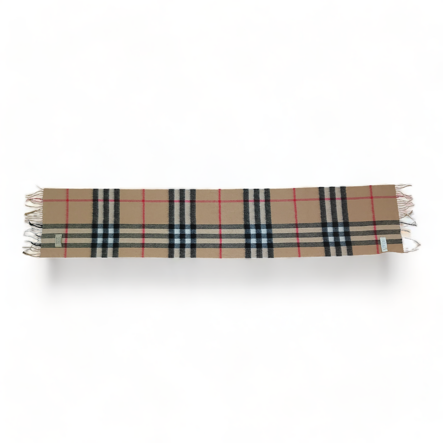 Burberry Scarf Cashmere Nova Check Beige London Made In Scotland