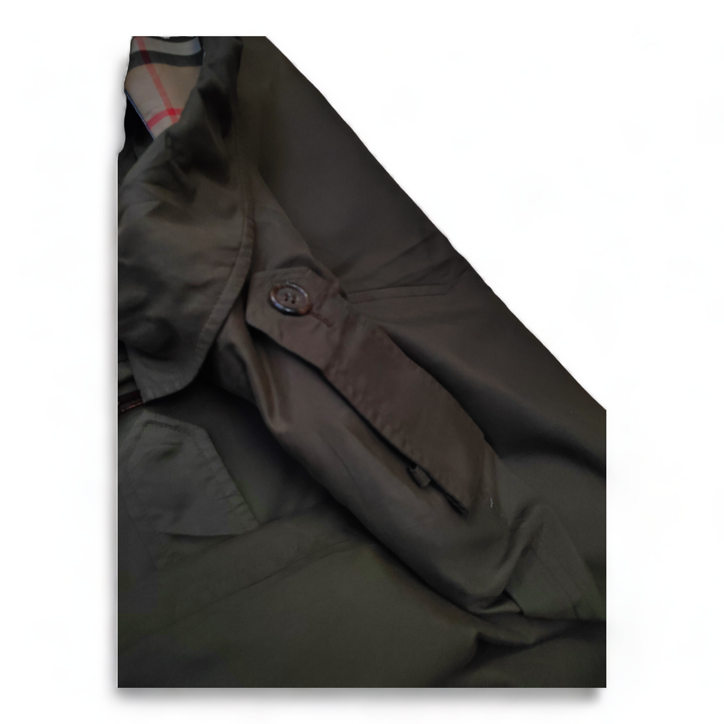 Burberry Trench Coat Mens Large Green Belted