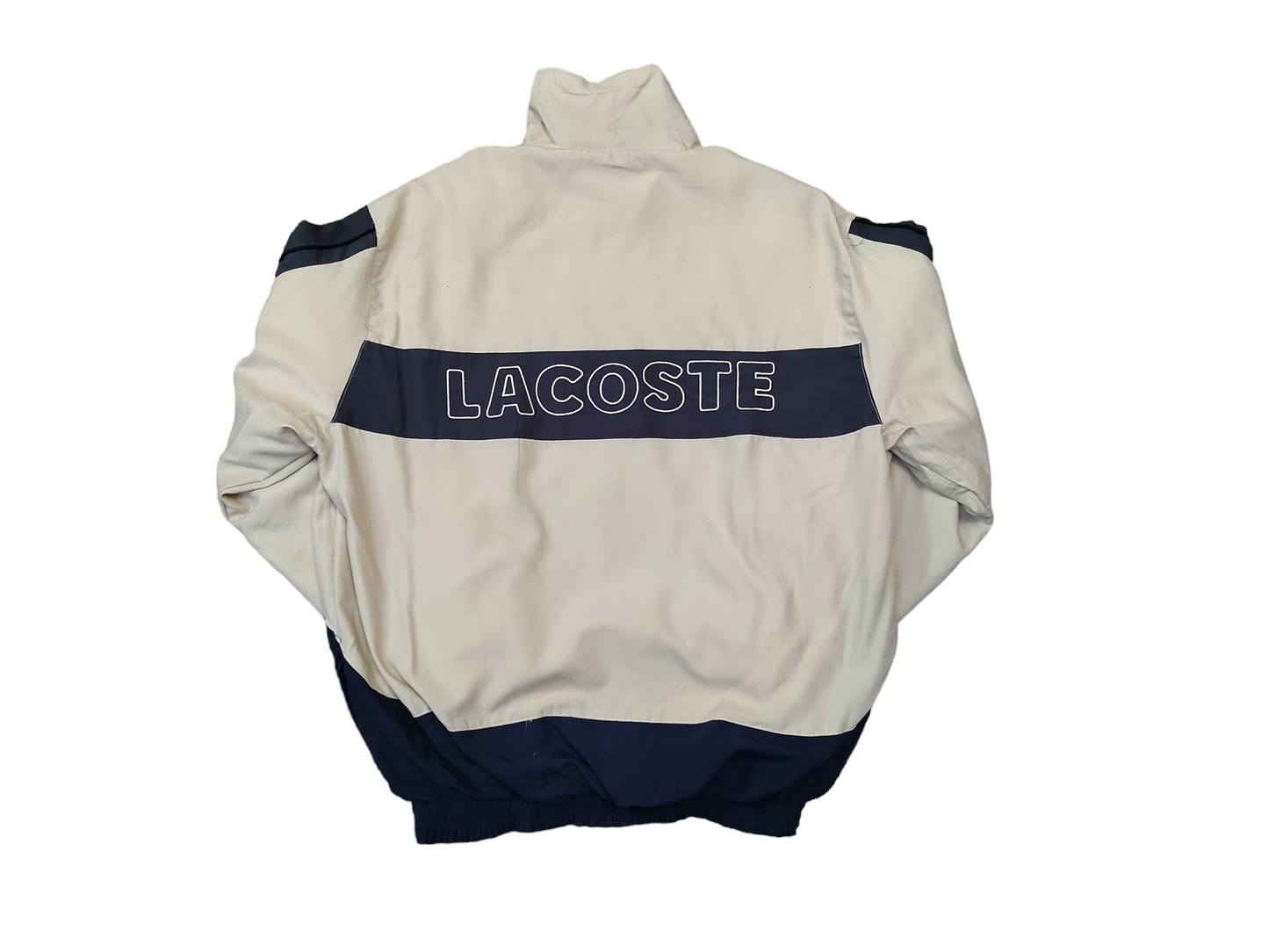 Lacoste Bomber Jacket Men’s Large Beige Zip Up Vintage