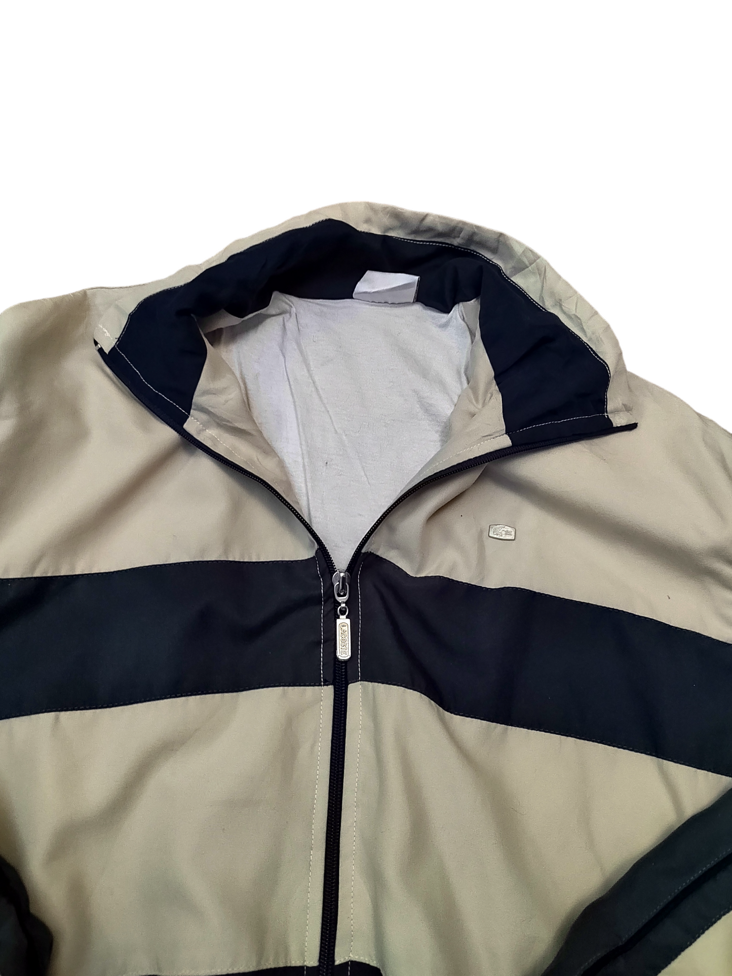 Lacoste Bomber Jacket Men’s Large Beige Zip Up Vintage