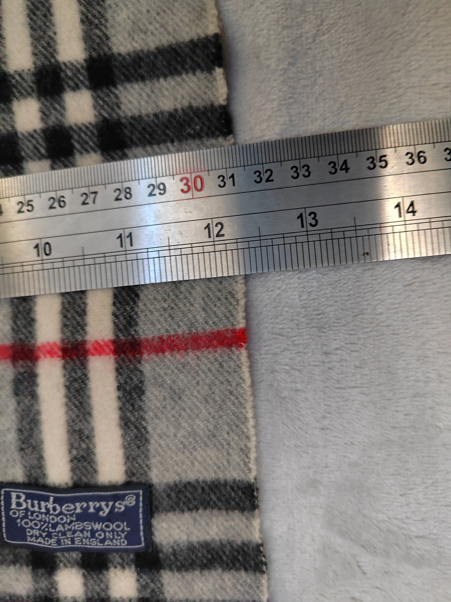 Burberry Scarf Lambswool Nova Check Grey London Made In England