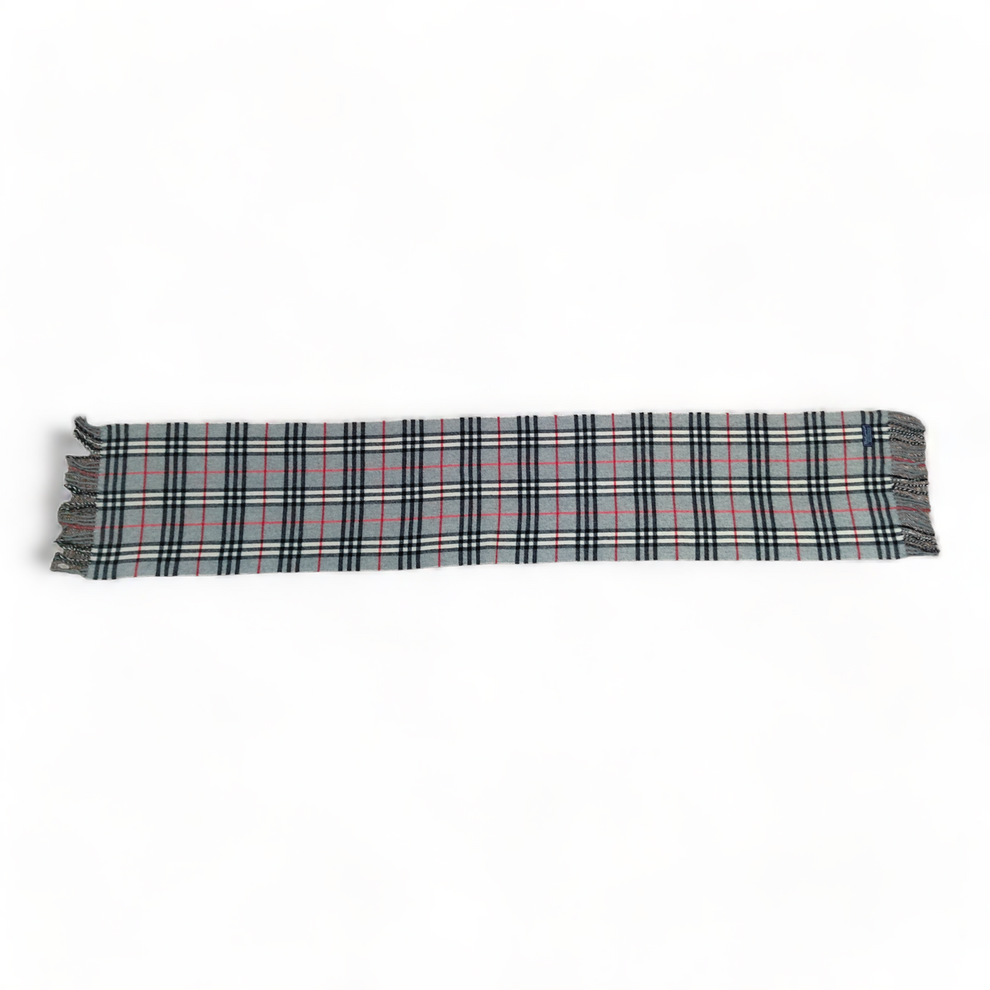 Burberry Scarf Lambswool Nova Check Grey London Made In England