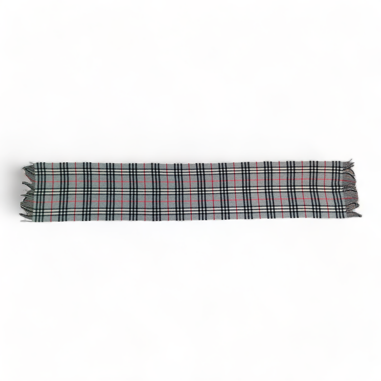 Burberry Scarf Lambswool Nova Check Grey London Made In England