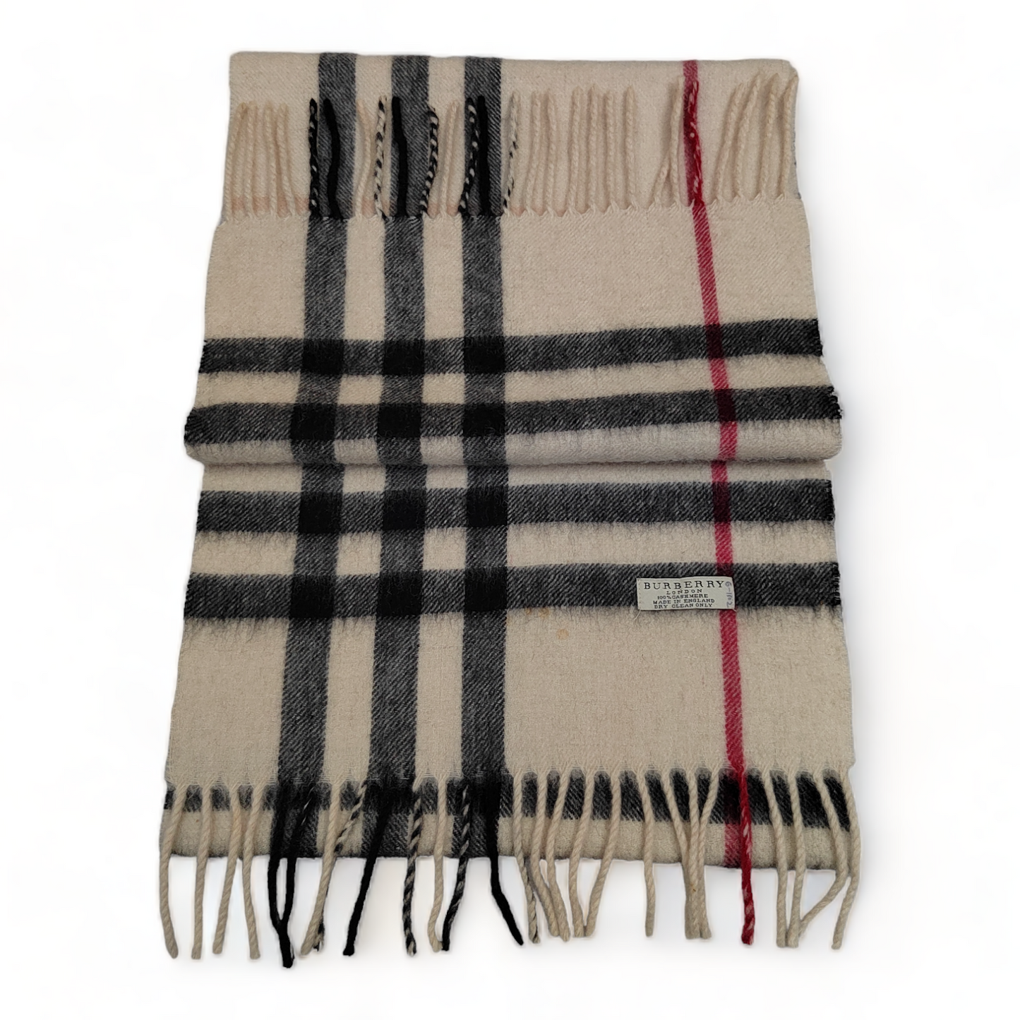 Burberry Scarf Cashmere Nova Check Cream  London Made In England