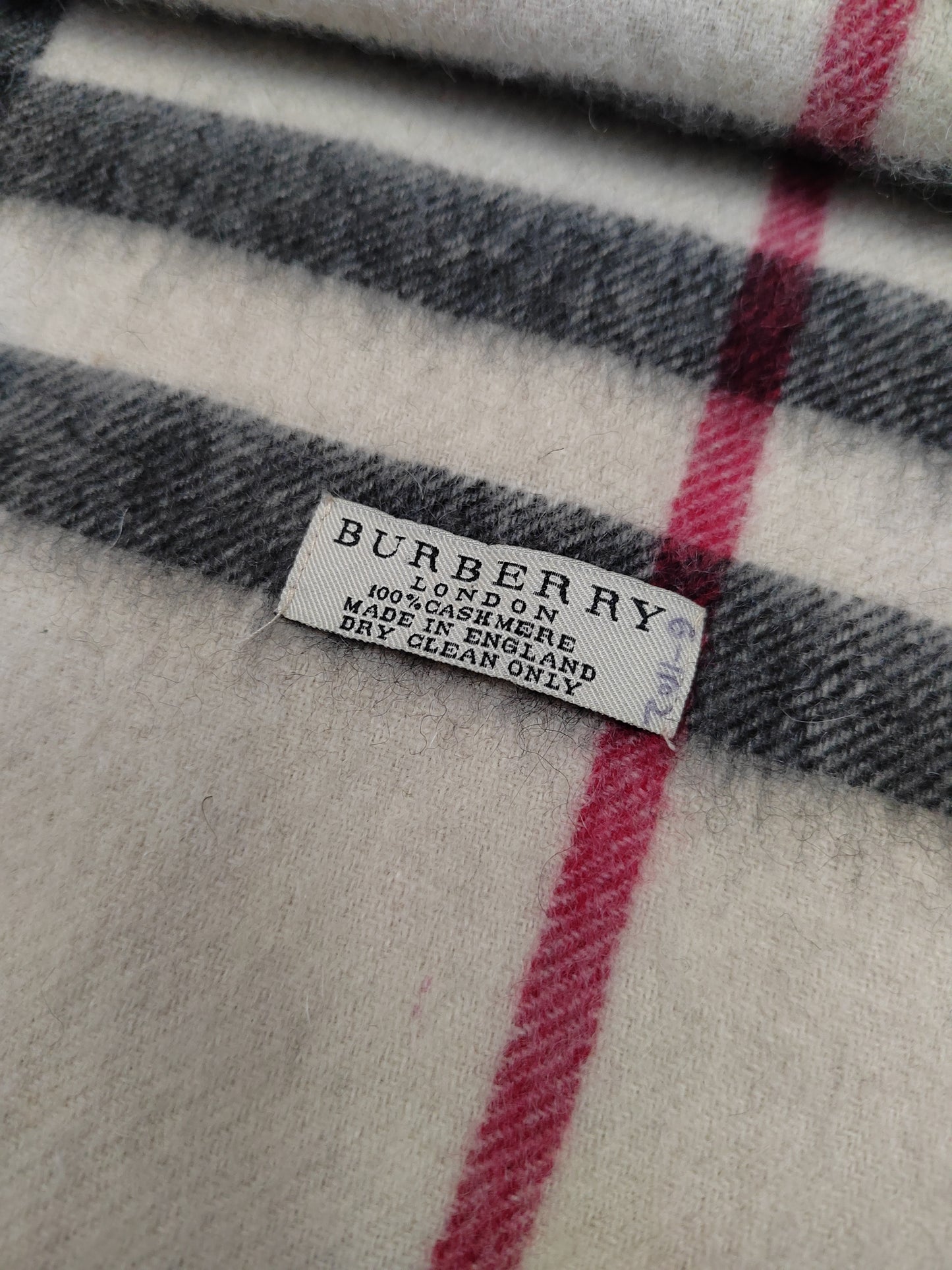 Burberry Scarf Cashmere Nova Check Cream  London Made In England