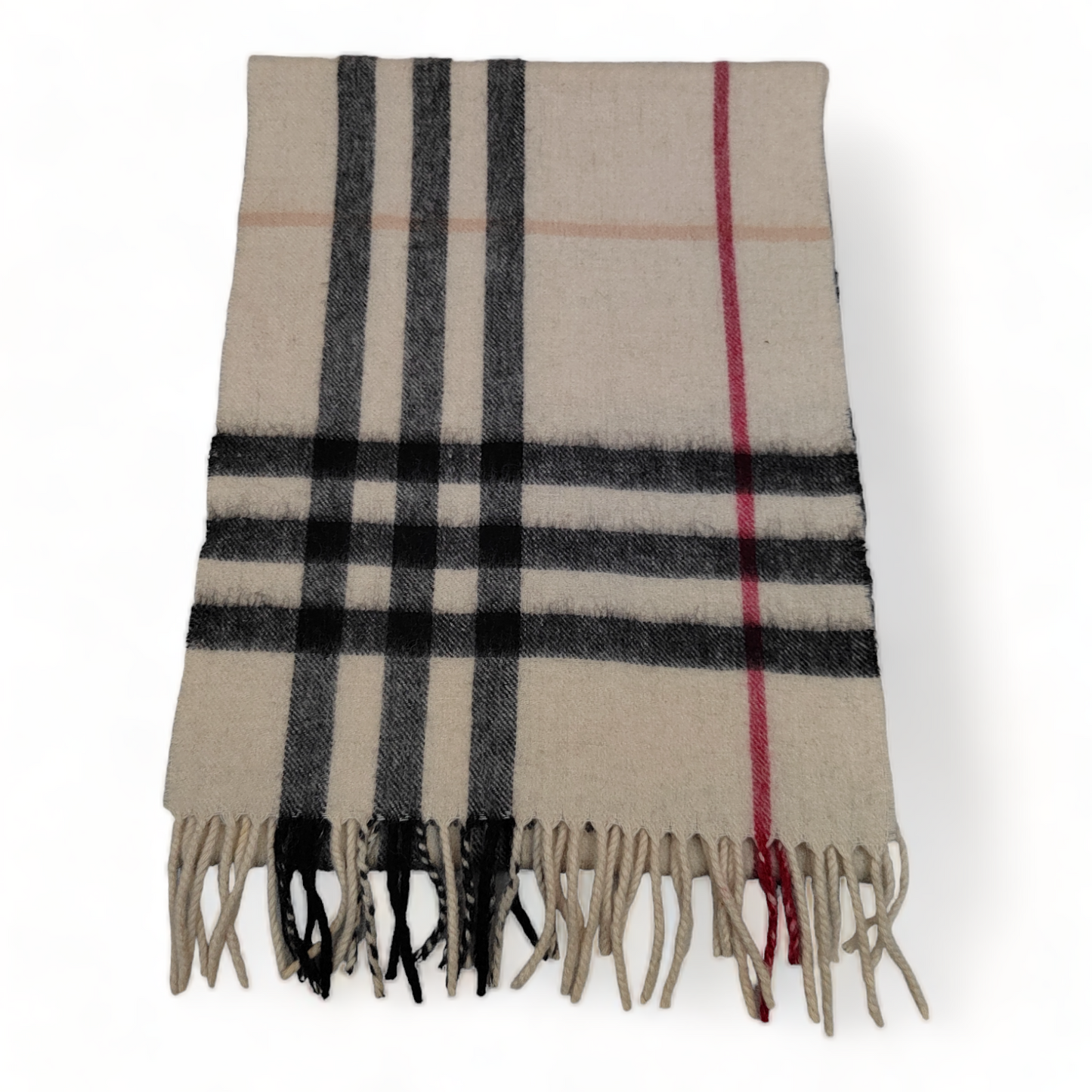 Burberry Scarf Cashmere Nova Check Cream  London Made In England