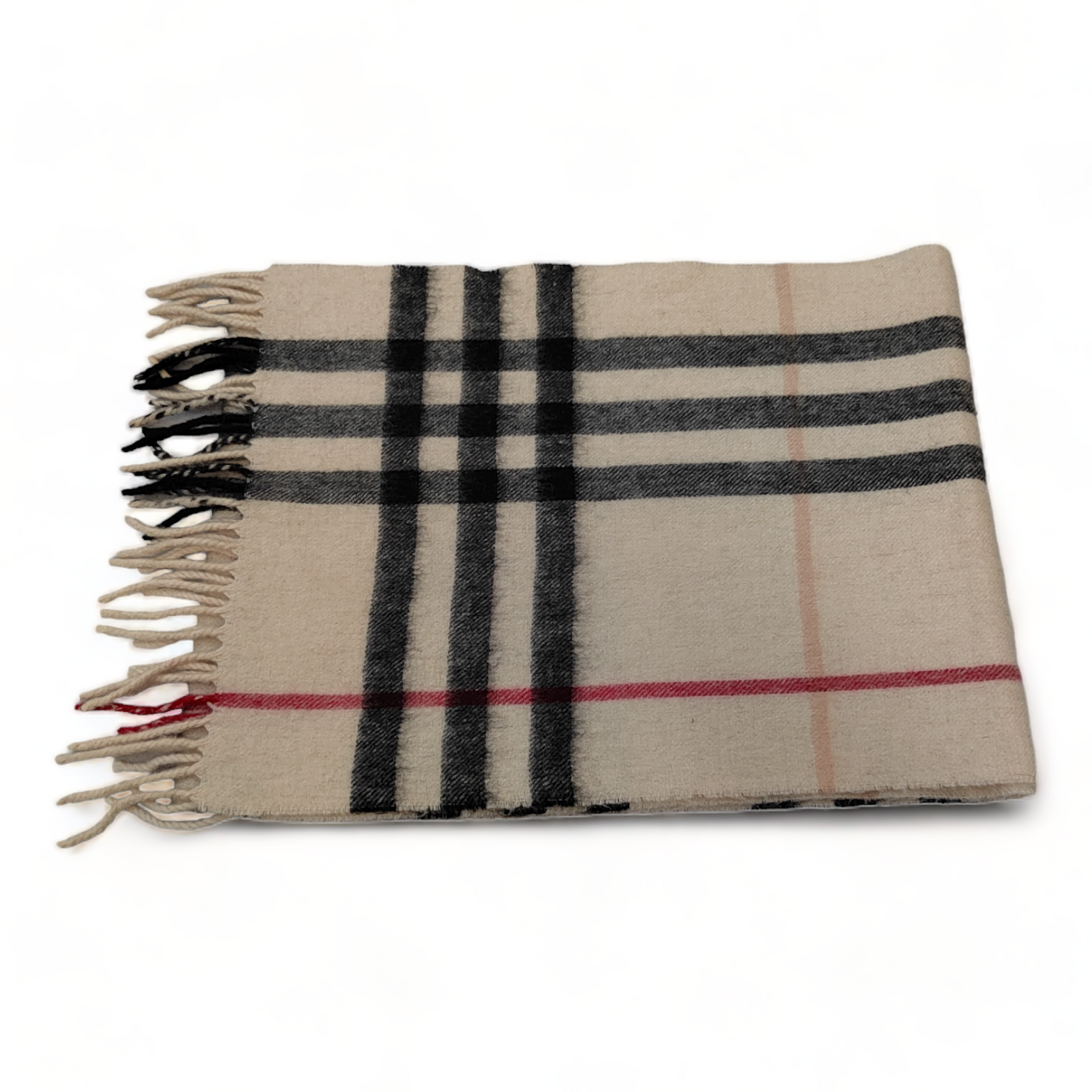 Burberry Scarf Cashmere Nova Check Cream  London Made In England