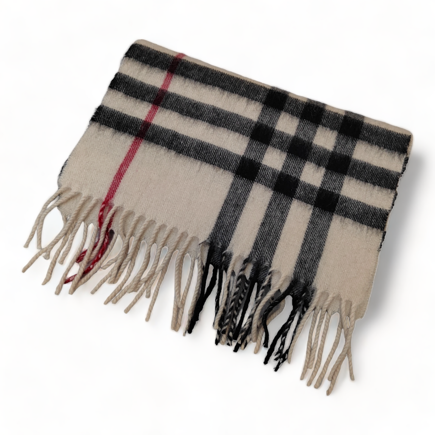 Burberry Scarf Cashmere Nova Check Cream  London Made In England