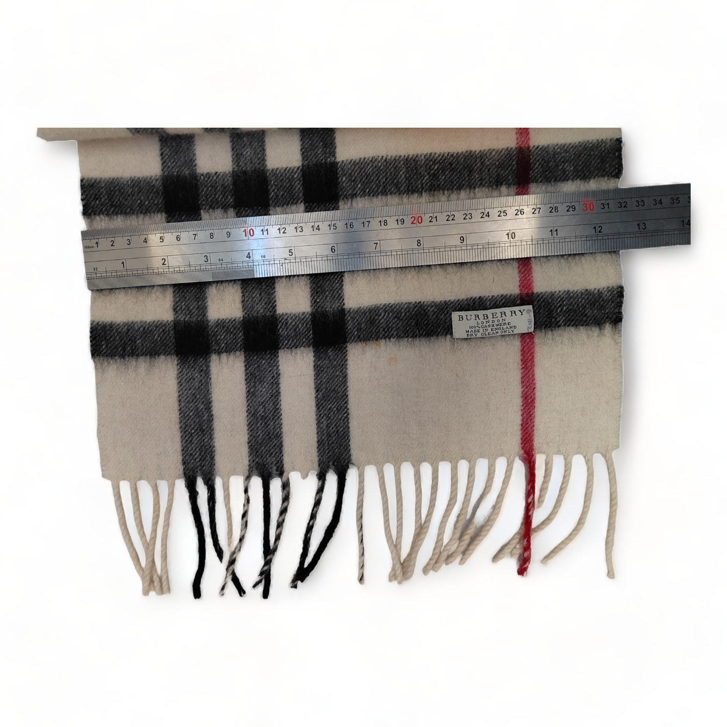 Burberry Scarf Cashmere Nova Check Cream  London Made In England