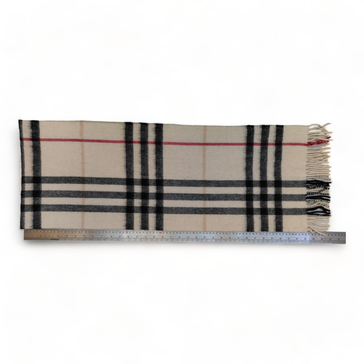 Burberry Scarf Cashmere Nova Check Cream  London Made In England