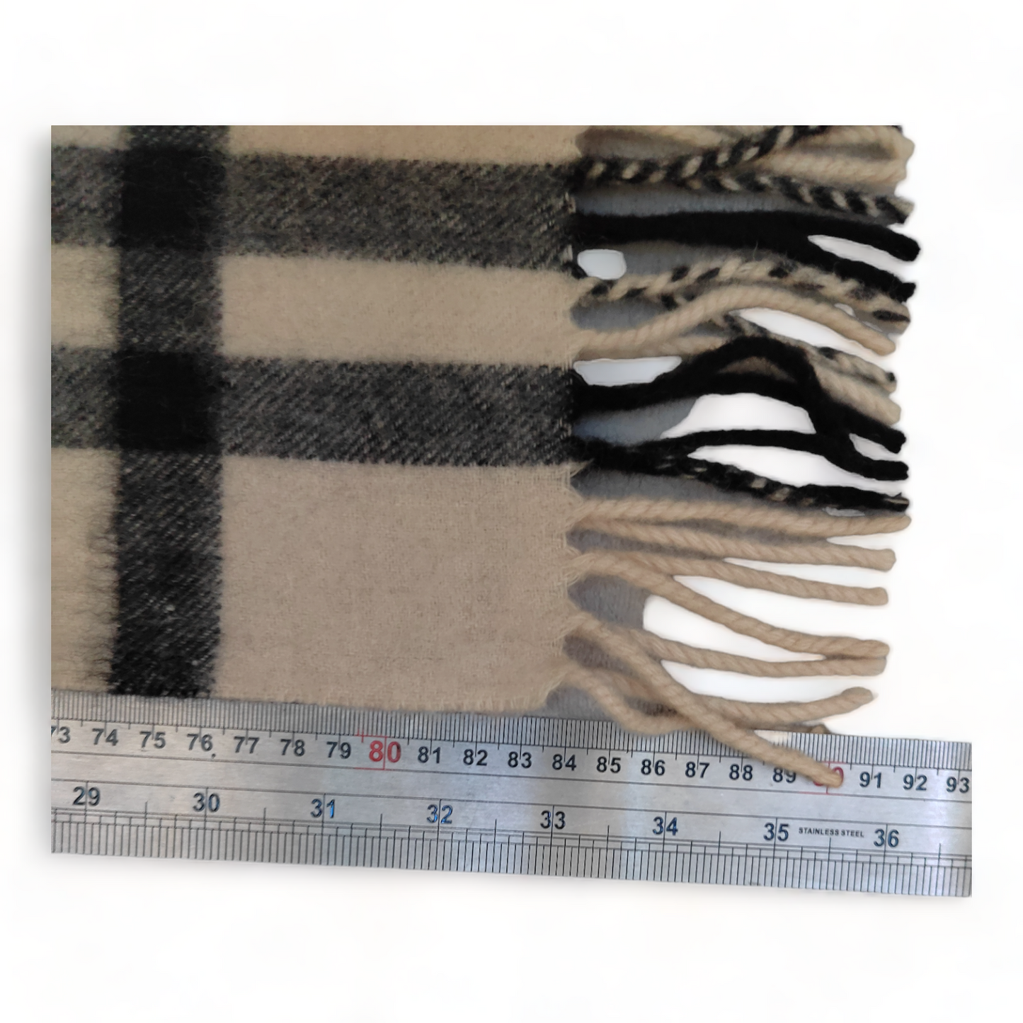 Burberry Scarf Cashmere Nova Check Cream  London Made In England