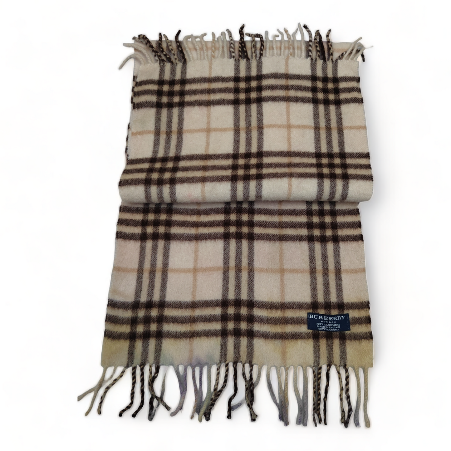 Burberry Scarf Cashmere Nova Check Cream London Made In England