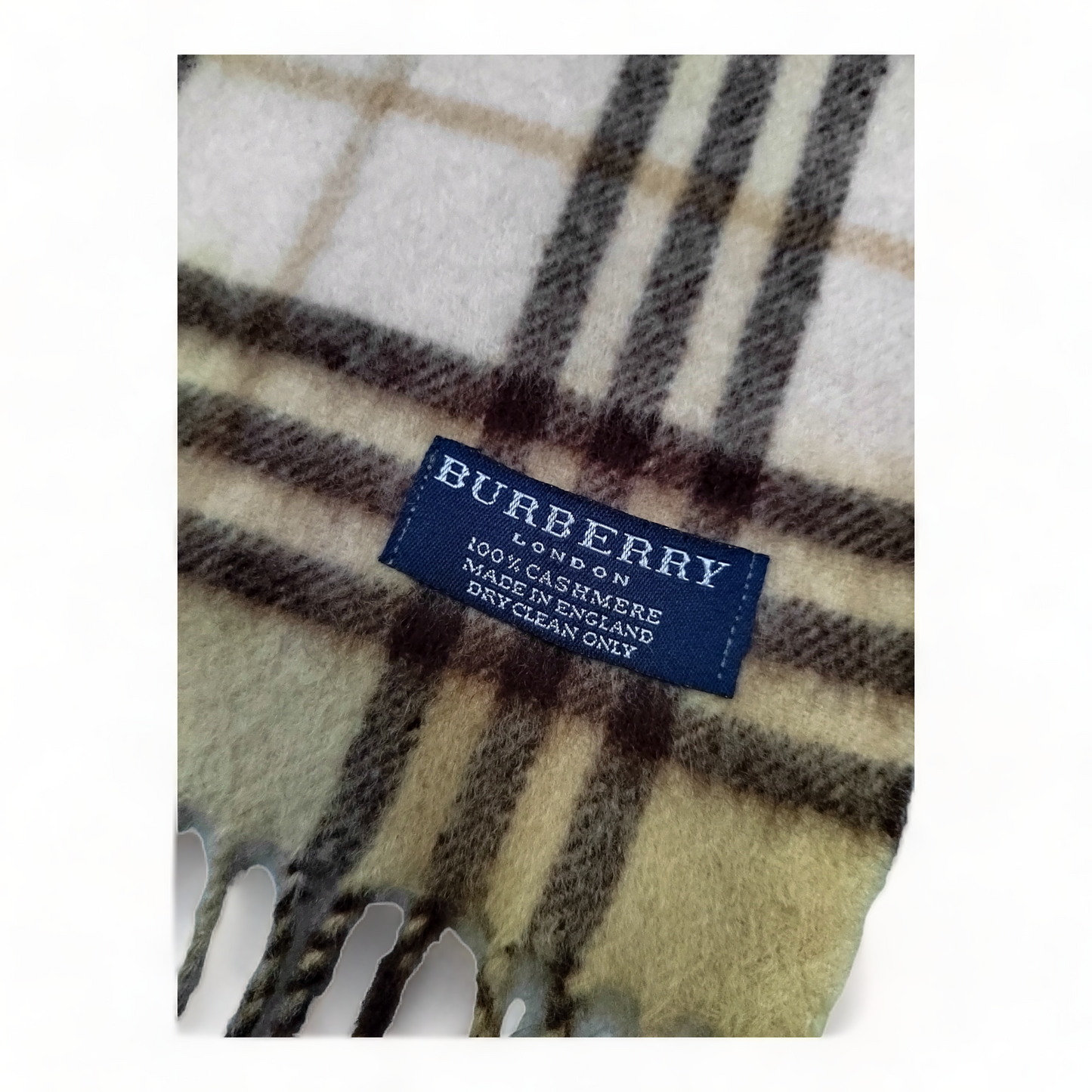 Burberry Scarf Cashmere Nova Check Cream London Made In England